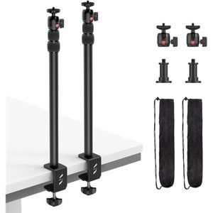 19"-39" Camera Desk Mount 2 PCS Table Stand with 1/4" Ball Head,  (2 PCS)
